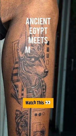 Anubis Tattoo 🔥 Egyptian God Realism Tattoo | Leg concept tattoo