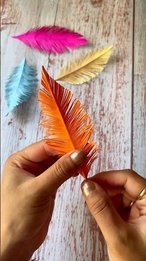 Paper Feathers! 🪶 Soft, Stylish & Super Cute! 💖 Easy DIY Magic ✨ #Crafts #diy #artmagic