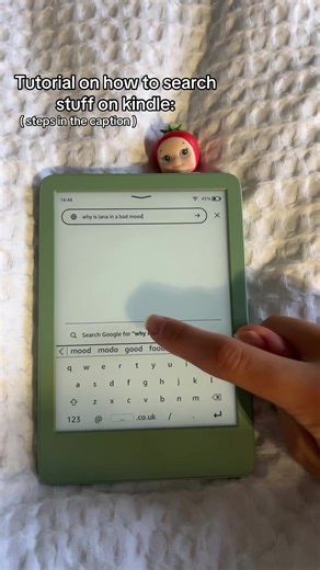 Steps: 1 - go onto kindle homepage click on 3 dots on top right corner 2 - click web browser 3 - click the link then delete what ever is there 4 - type your thing 5 - press search above the keyboard not return 6 - voila #viral #fyp #kindle #fypシ゚viral #hack