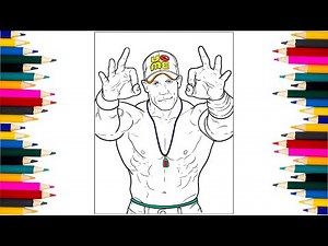 John Cena Coloring Page in 12 MINUTES! How to Color WWE Superstar! Champ is Here!