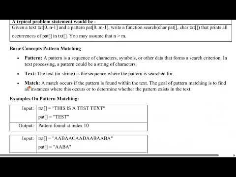 Pattern Matching Algorithm