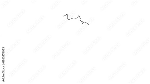 Animated outline map of Brazil and its flag