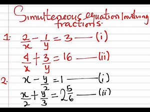 Algebraic Fractions: Simultaneous equation involving fractions