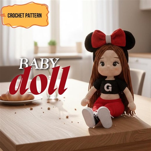 Cute Crochet Doll Pattern for Beginners | Handmade Amigurumi Girl Toy | Digital PDF Crochet Tutorial