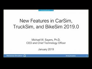 New Features in CarSim, TruckSim, and BikeSim 2019.0