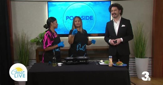 Sampling the menu from the new "Poolside Cooking" Café on Coast Live