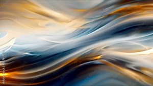 Contemporary Abstract Landscape Featuring Indigo, Brown, White, Blue, and Orange Hues. Concept Abstract art, Landscape painting, Color palette, Indigo art, Modern artwork Stock Video