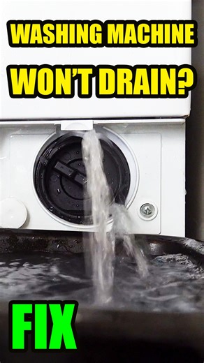 Washing machine stopped mid-cycle and left water inside? This quick video shows how to drain it using the pump filter and remove what’s blocking it — like strings or buttons. Simple fix that can save a repair call. #washingmachine #washerfix #appliancerepair #diyhome #homemaintenance | Practical Tech Fixes | Facebook
