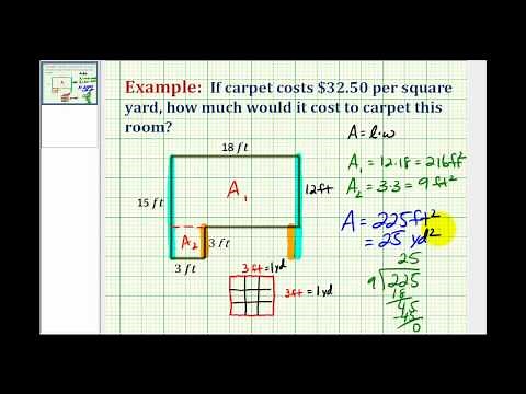 Example: Determine Square Yards from Square Feet Application