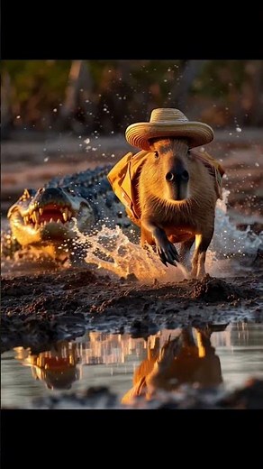 Capybara Escapes Crocodile – Northern Wetlands