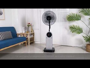 Ventilateur brumisateur sur pied 3 en 1 OCEANIC OCEAVB100W2 - Fonction Ioniseur d'air - 95W - Ø40 cm