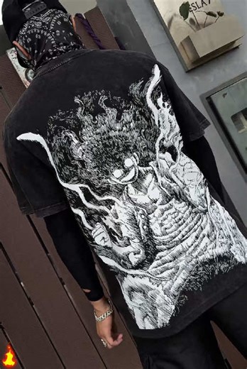 Feel the freedom of the seas in every thread — lightweight, acid-washed, and 100% Straw Hat energy. ⚓#MonkeyDLuffy #Luffy #JoyBoy #OnePiece #LuffyGear5