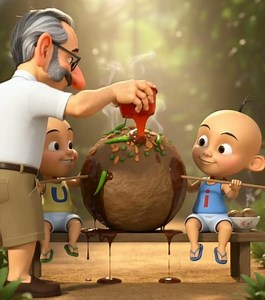 Upin Ipin makan bakso raksasa #upinipin #shortvideo #shorts