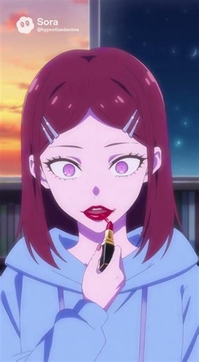 A girl hypnotized to mindlessly apply lipstick and say how perfect her lipstick and mistress is