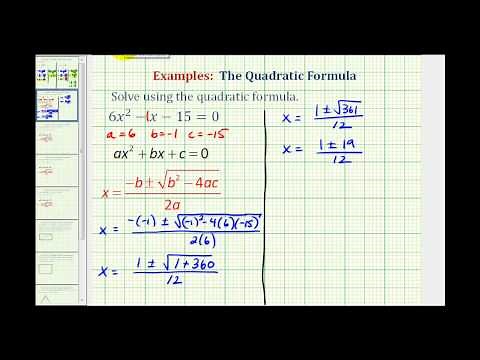 Ex: Quadratic Formula - Two Real Rational Solutions