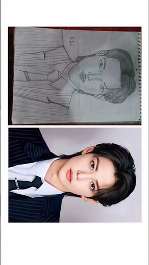 How to draw Felix from straykids 🔥❤ kpopidol drawing💜 #straykids #kpop #felix #ytshorts #shorts