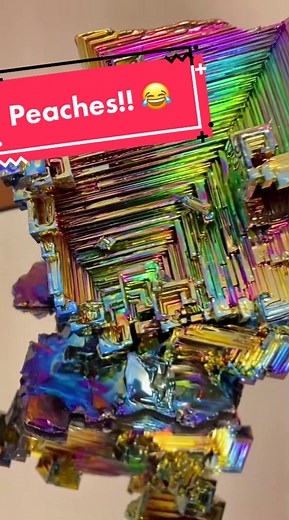 Replying to @leondevilcorn I hope this crystal meets every expectation 🥰 @Jack Black #Bismuth #music #art #science #metal #peaches #mario #minerals #rocks #crystals #colorful #nature