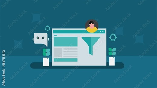 AI driven conversion optimization funnel converting website visitors, social media audience into paying customers.