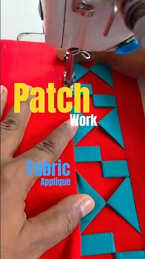 Beautiful Geometric Fabric Appliqué Border | Full Sewing Tutorial #shorts #knitting