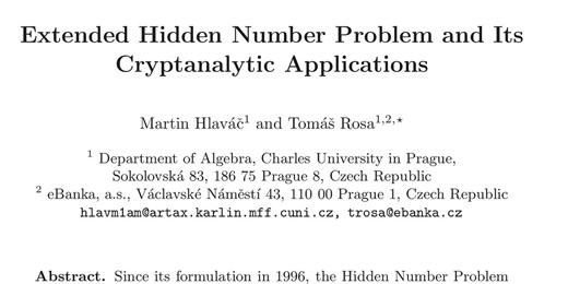 [Python/Sage] Extended Hidden Number Problem