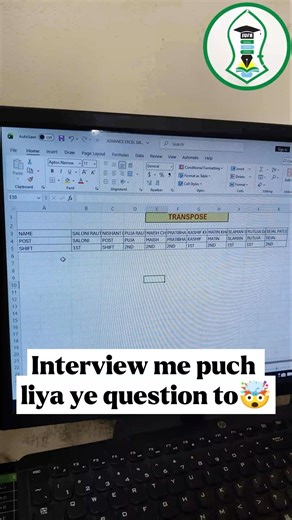 Convert Rows to Columns in 1 Second 😳 | Excel Transpose Trick #exceltricks #excelshortcuts #excel
