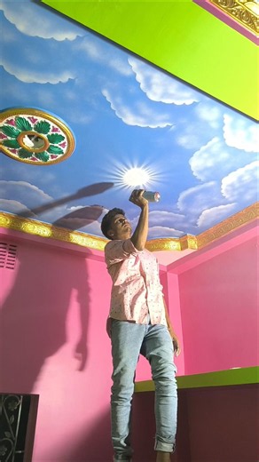 3d sky ceiling design painting bedroom 🏡 #painting