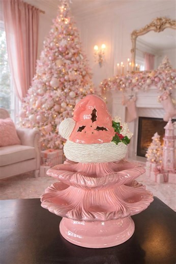 Pink Yum Yum Tree With Santa Hat Topper - Etsy UK