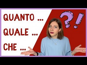 Italian INTERROGATIVE and EXCLAMATIVE Adjectives (che, quale, quanto..) - Learn Italian Lessons! 😍😍😍