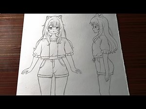 How to draw anime girl full body | how to draw a girl body step by step | how to draw body easy