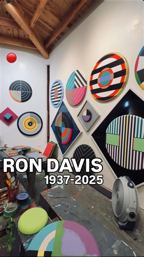 Eric Minh Swenson on Instagram: "As he left it. An honor to capture Ron Davis artist studio posthumously in New Mexico. “Ronald Davis (June 29, 1937 – November 19, 2025) was an American painter whose work was associated with geometric abstraction, abstract illusionism, lyrical abstraction, hard-edge painting, shaped canvas painting, color field painting, and 3D computer graphics. He was a veteran of nearly seventy solo exhibitions and hundreds of group exhibitions.”"