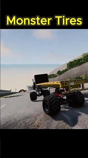 Monster Tires vs. Deadly Holes: BeamNG Survival Challenge! #automobile #beamngexperiments
