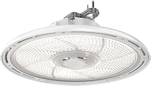 Lithonia Lighting REBL Round High Bay LED Light, 24,000/27,000/30,000 Adjustable Lumen Output, 3500K/4000K/5000K Switchable White Color Temperature, Work Light, XVOLT for 277-480V, 14.6" x 7.7", White