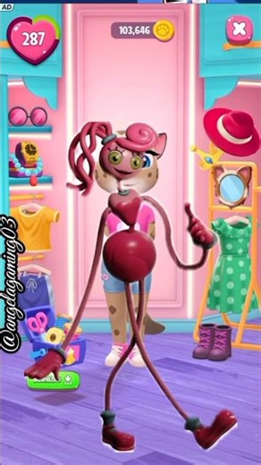 Mommy long legs from Poppy Playtime chapter 5 makeover by my talking Angela 2#viral👀✨️