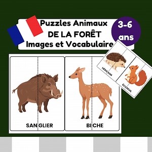 Forest Animal Puzzles – 20 Two-piece Puzzles, PDF, Children Ages 3-6 - Etsy