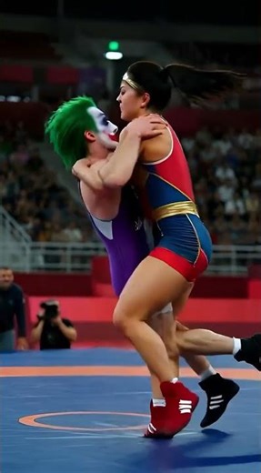 Wonder Woman vs Joker – Brutal Freestyle Wrestling Showdown