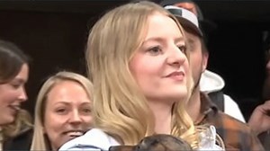 Weiner dog race at the ice rink