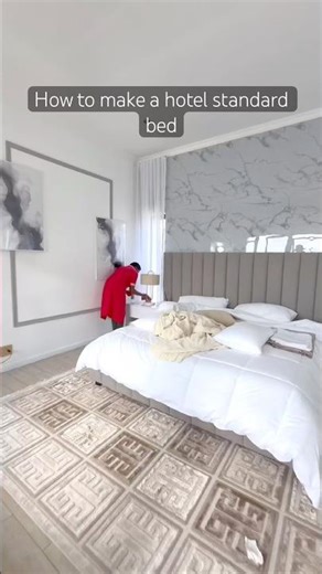 Hotel standard bed making for a client