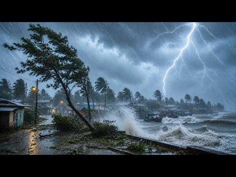 99.99% Relax Instantly with Massive Hurricane, Windstorm and Rolling Thunder Sounds Hit in the City