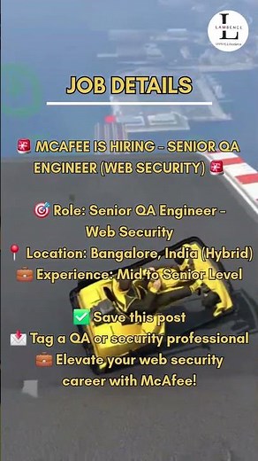🚨 MCAFEE IS HIRING 🎯 Senior QA Engineer – Web Security
