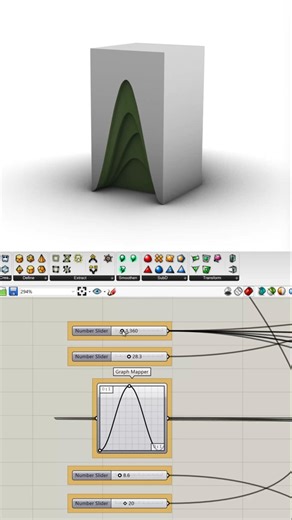 Grasshopper - EX 52 - Graph mapper + Surface split @sinestudio #grasshopper