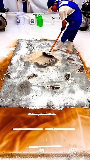 9.5K views · 106 reactions | how to remove the dirt from a very dirty carpet comment enlever la saleté d'un tapis très sale #Oy° | Awesome ASMR Rug | Facebook