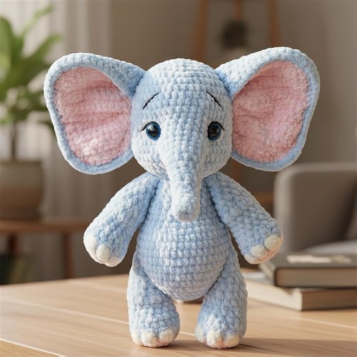 Elephant Crochet Pattern: Handmade Amigurumi Elephant Plush Toy (PDF File) - Etsy