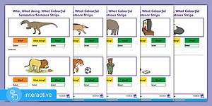 Interactive PDF: Who, What doing, What Colourful Semantics Sentence Strips Activity