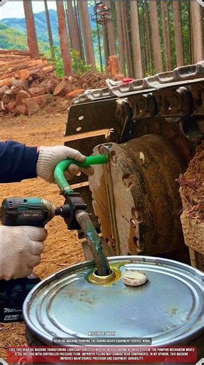 Gear Oil Machine Pumping 20L During Heavy Equipment Service Work