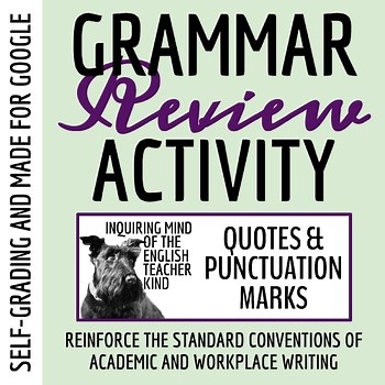 Grammar Practice Worksheet on Quotations and Punctuation Marks | Self-Grading
