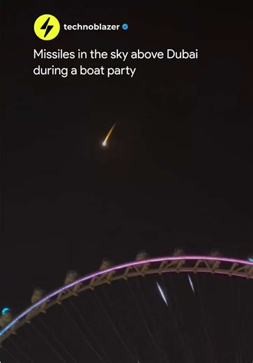 Missiles were stopped mid air over Dubai in the middle of a boat party 😱🥲 What many thought were fireworks were actually air defense systems operating in real time. A surreal contrast between the party below and the tension in the sky above, with a heavy heart for those who truly live through war 🙏 🎥 @imenniazi