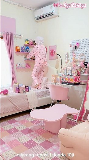 POV : tidying up while listening to the boss's song Lapir 😆💖#ayurahayu #pinkroom #roomcleaningup