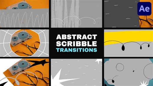 Abstract Scribble Transitions for After Effects
