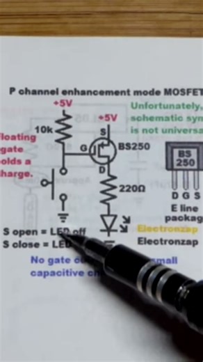 P Channel Enhancement Mode MOSFET Basics Explained #electroniccomponent #transistor #circuitdiagram