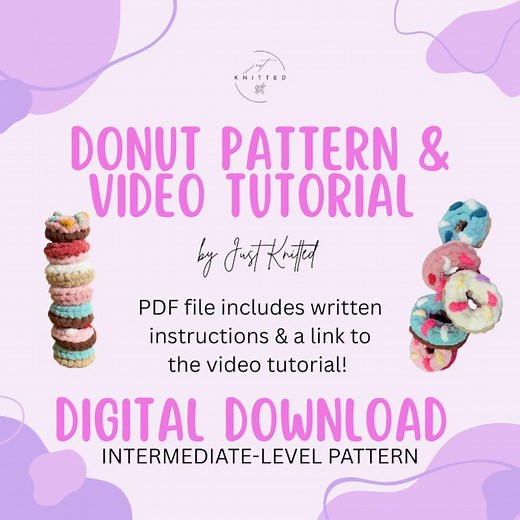 Finger Knit Donut Plushie Pattern: DIY PDF Instructions and Video Tutorial (digital Download) - Etsy
